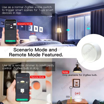 New Tuya ZigBee Smart Knob Switch Wireless Scene Switch Button Remote Control Battery Powered Automation Scenario Smart Life App