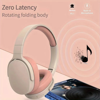 P2961 Over Ear Wireless Bluetooth Headphones HIFI Stereo Headsets True Sports Gamer Earphones TF/AUX Music Player with Mic Gifts