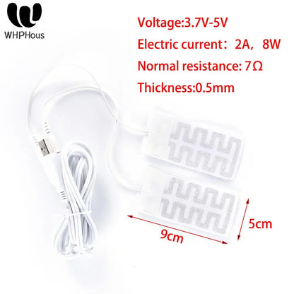 19 SIZE Carbon Fiber Heating Pad Mat Hand Feet Warmer USB Heating Film Electric Winter Infrared Fever Heat Mat Electric Warmer