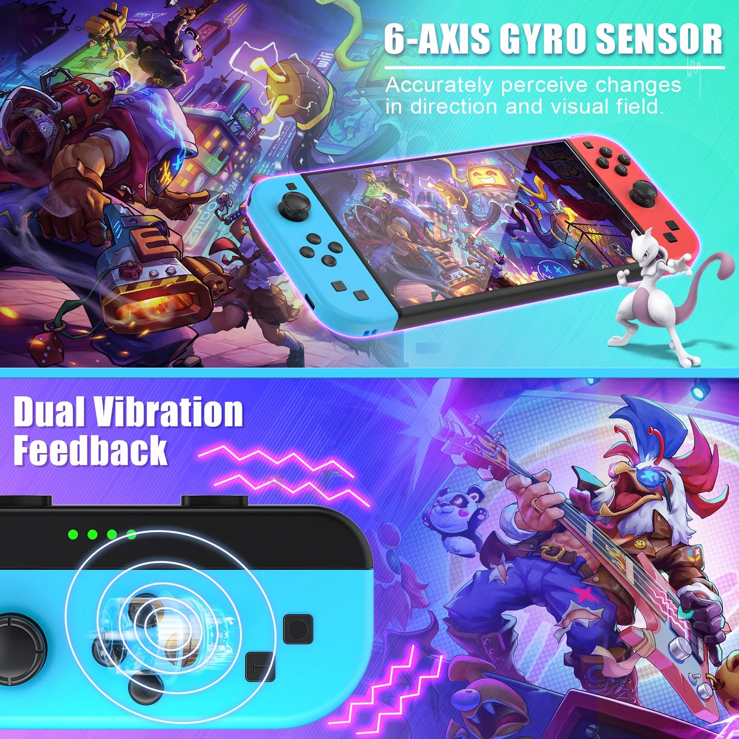 Joycons Gamepad For Nintendo Switch//Lite/Oled/Ios/Android Bluetooth Wireless Controller Joystick With Trubo Video Game Consoles