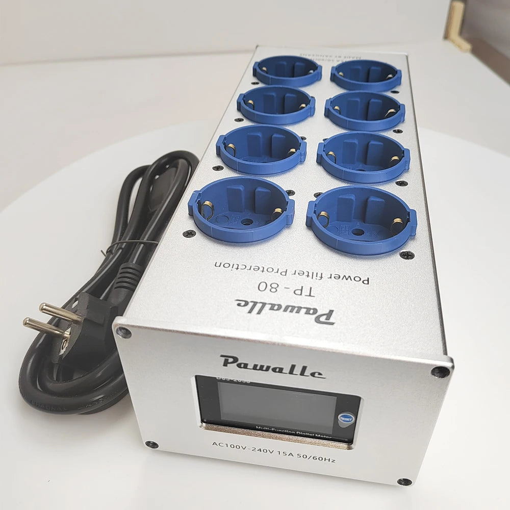 TP80 European Standard Power Filter 8-bit EU Power Purifier Socket Complex 2nd Level Filter Purifier Surge Protection