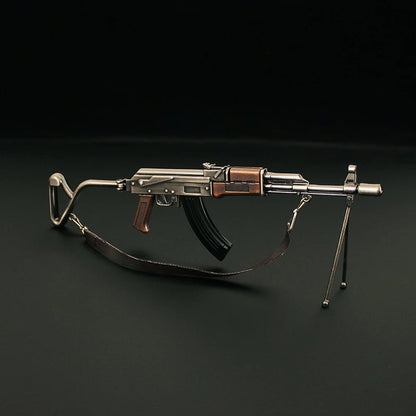 20cm PUBG Weapon Model Metal AK47 Gun Toy RPK Light Machine Gun Keychain Miniatures AKM Alloy Arms Military Equipment Gift