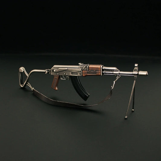 20cm PUBG Weapon Model Metal AK47 Gun Toy RPK Light Machine Gun Keychain Miniatures AKM Alloy Arms Military Equipment Gift