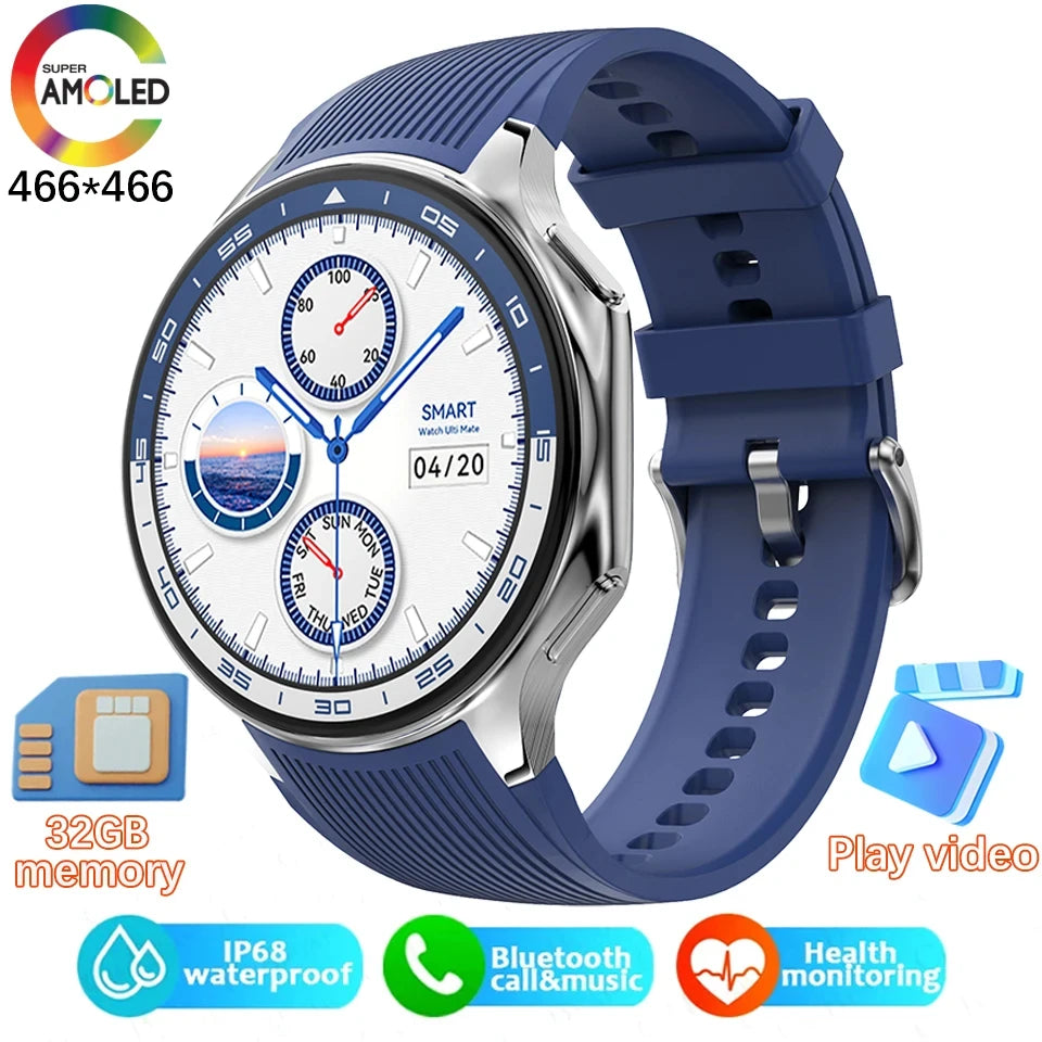 2024 New For OPPO Watch X Smart Watch 4G Memory Music Video Bluetooth Call IP68 Waterproof AMOLED Smartwatch For TWS Earphones ﻿