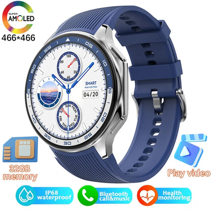 2024 New For OPPO Watch X Smart Watch 4G Memory Music Video Bluetooth Call IP68 Waterproof AMOLED Smartwatch For TWS Earphones ﻿