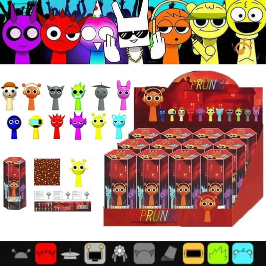 Sonny Angel Sprunki Plush Blind Box Figures Toy Tabletops Decorations Cartoon Kids Handmade Mini Dolls Mystery Christmas Gifts