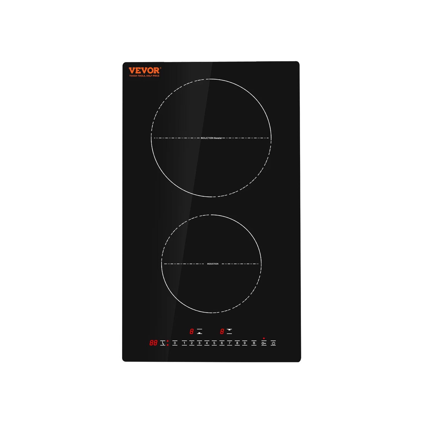 VEVOR 2 Burners Electric Induction Cooktop Stove Hob Built-in Burner Cooker Sensor Touch Control Magnetic Cooker Hot Plate