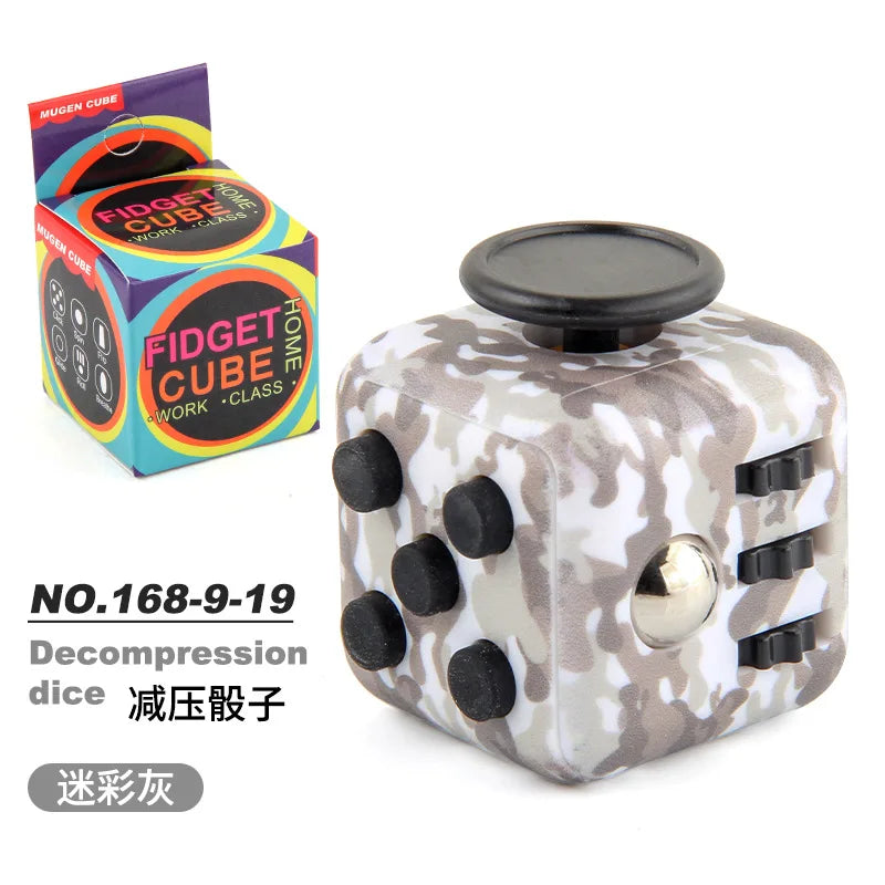Fashion Decompression Dice Autism Adhd Anxiety Relieve Toy Adult Kids Fingertip Press Button Toys Rainbow Dice Antistress Cube