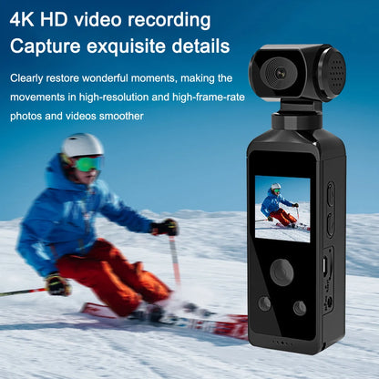 4K Ultra HD Pocket Action Camera 270° Rotatable Vlog Wifi Mini Sports Cam Waterproof Case Helmet Travel Bicycle Driver Recorder