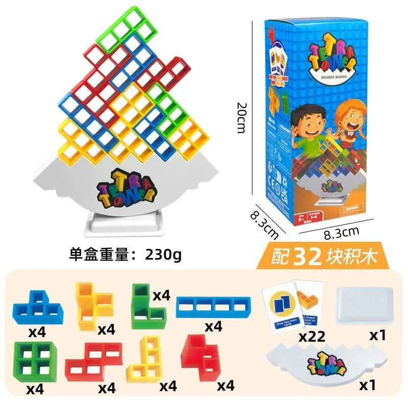 48 Tetra Tower Game Balance тетрис Tower Puzzle Board Game Kids Building Block Toys 3d puzzle block DIY Assembly Russian puzzle