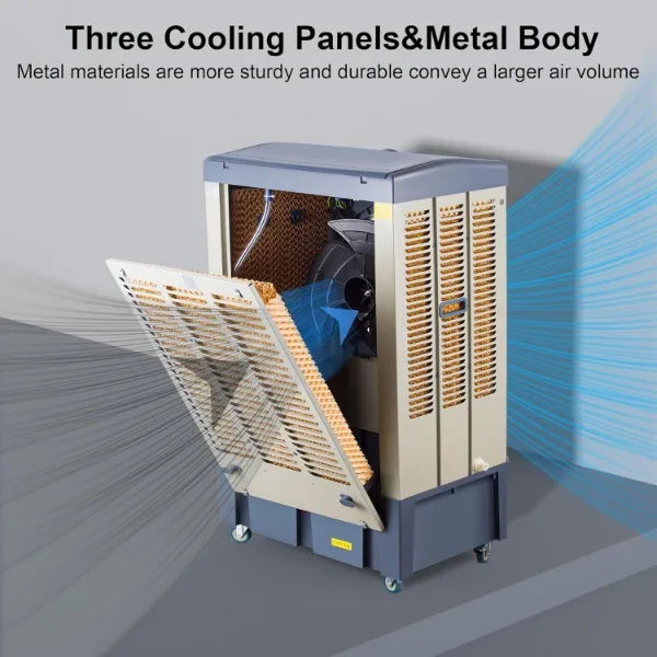 3531 CFM Evaporative Cooler, Portable Air Conditioner with Continuous Auto Fill,10.6 Gal Water Tank, Scroll Casters