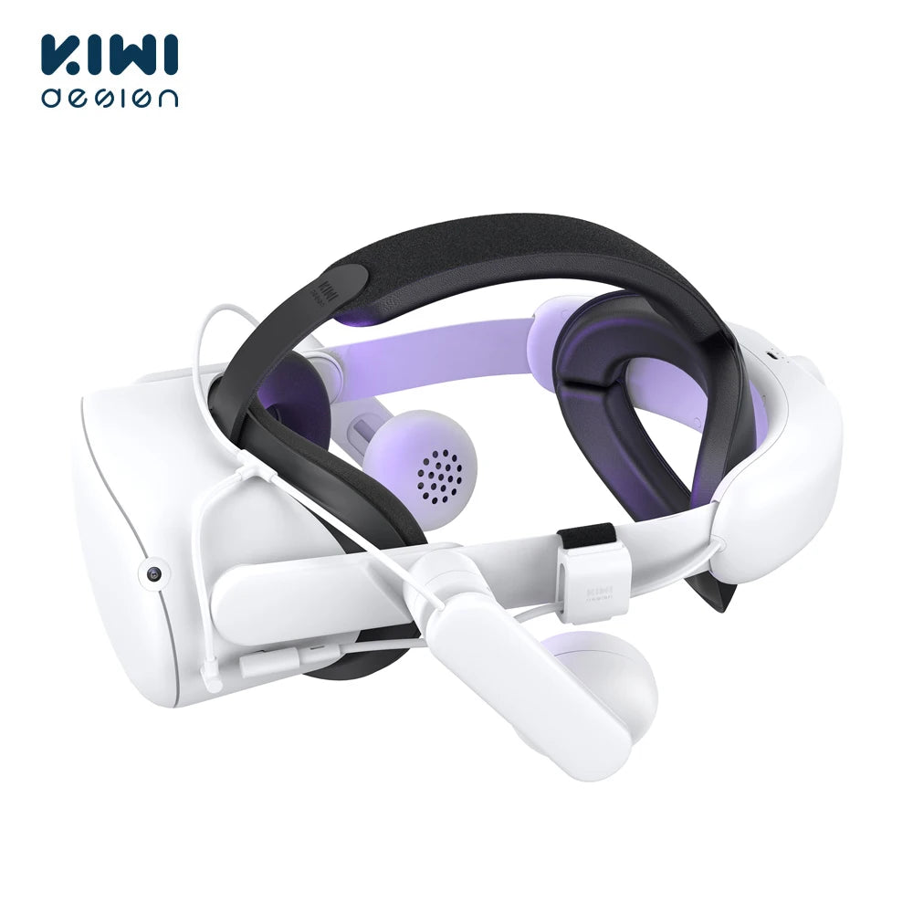 KIWI design Headphones 6400mAh Battery Head Strap for Oculus Quest 2 Accessories Lasting Power Enhanced Sound