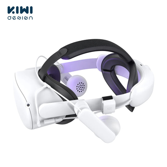 KIWI design Headphones 6400mAh Battery Head Strap for Oculus Quest 2 Accessories Lasting Power Enhanced Sound