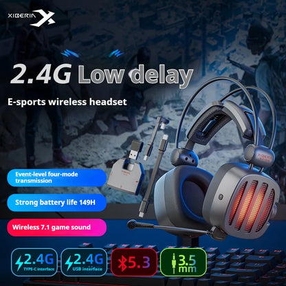 Xiberia S21 GS Headphones With Detachable Noise Cancelling Mic 4-Mode Long Endurance Ultra Low Latency Custom Gaming Headphones