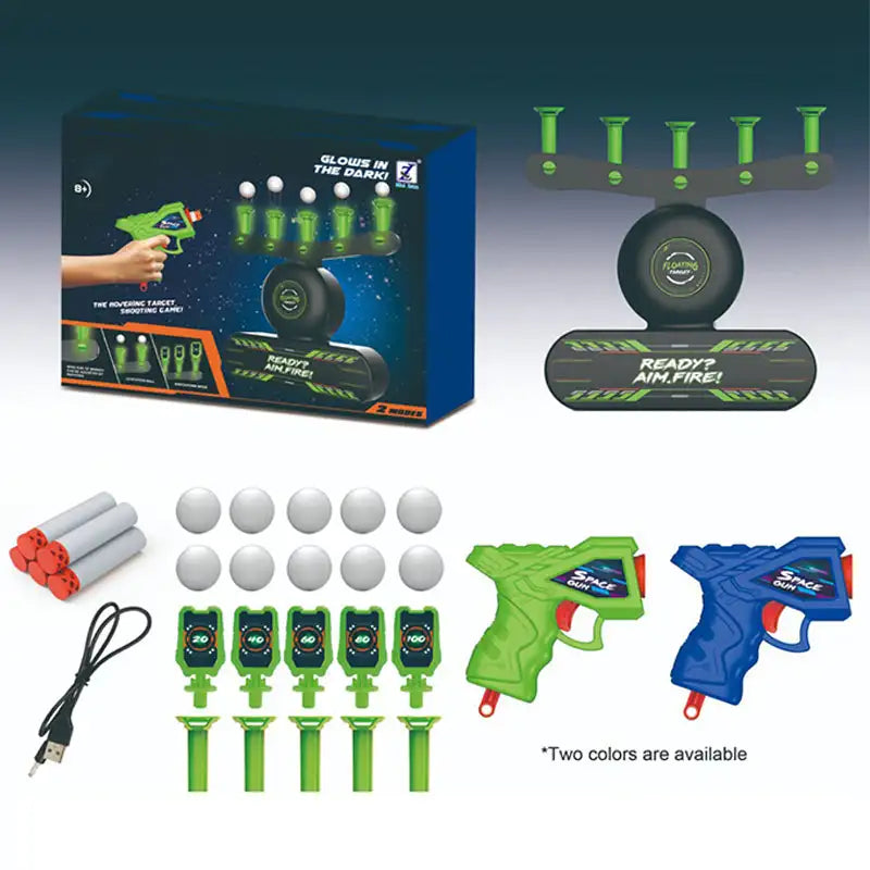Gift Choice - Glow-in-the-Dark Shooting Target Practice Kids Shooting Toy Gun Set Electric Hovering Target Shooting Toy Set