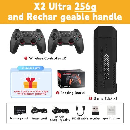 X2 Ultra Video Game Console, 4K Game Stick, HD Retro Video Game Console, Wireless Controller, TV 30 + Emulator for P