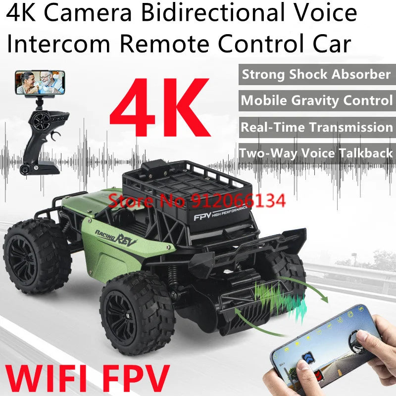 4K Camera Two-Way Voice Talkback WIFI FPV RC Car 2.4Ghz APP Gravity Control Shock Absorber High Speed Remote Control Car Truck