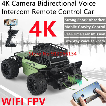 4K Camera Two-Way Voice Talkback WIFI FPV RC Car 2.4Ghz APP Gravity Control Shock Absorber High Speed Remote Control Car Truck