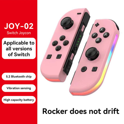 JOY 02 Wireless Gamepad RGB LED 5.2 BT Switch L/R Joypad for Nintendo Switch/Lite/Oled Cons Joystick with Dual Vibration For PC