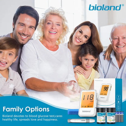 G-425-2 Bioland Blood Glucose Meter Glucometer Kit Diabetes Testing Medical Blood Sugar Lancets digital glucometer complete Kit