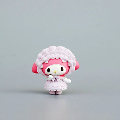 Sanrio 4Cm My Melody Figure Anime Kawaii Melody Kuromi Kt Cat Action Collection A Set of 5 Pvc Materials Gifts For Children