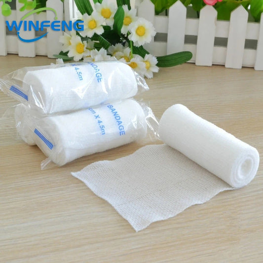 10Pcs Emergency First Aid PBT Elastic Bandages Breathable Cotton Wound Care Dressing Gauze Medical Nursing Survival Kits