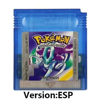 GBC 16-bit Game Video Game Cartridge Console Card Pokemon Red Blue Crystal Golden Green Silver Yellow with Multi-language