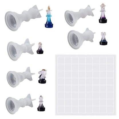 DIY 3D International Chess Piece Silicone Molds Chess Shaped Chocolates Candy Epoxy Resin Casting Mould Family Party Board Game