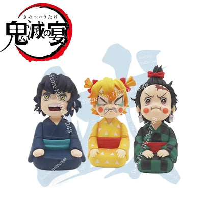 3-5cm Mystery Handicraft Blind Box Demon Slayer Figures Anime Corner Role Cute Anime Characters Fan Surprise Box Collection Gift
