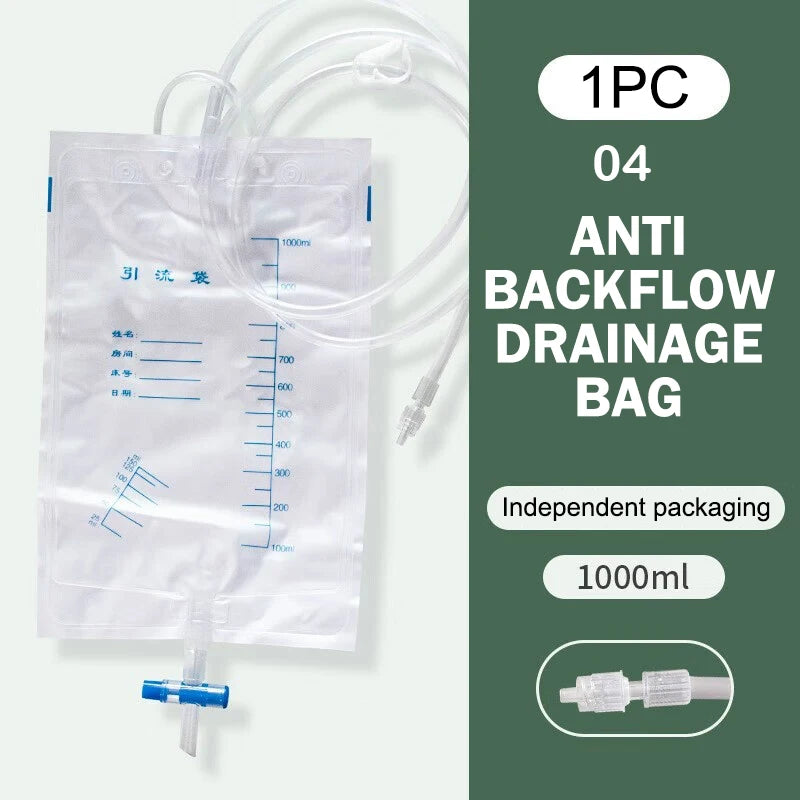 External Disposable Sterile Urine Bag PVC Storage Urinary Drainage Sack Pee Collection Bags With Cross Valve Catheter