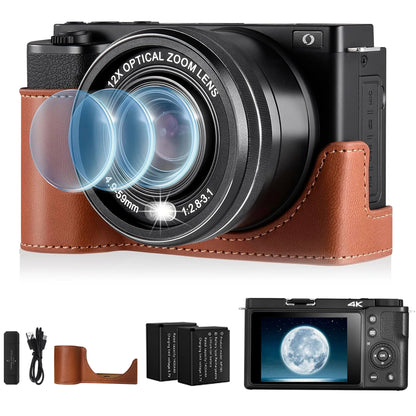 Komery 12X Optical Zoom SLR DSLR Camera 4K 64MP HD Digital Cameras For Photography Auto Focus WiFi Video Vlog Webcam Camcorder