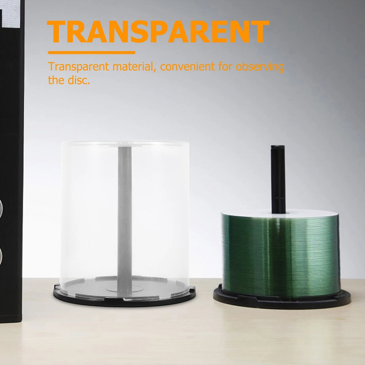 2pcs CD DVD Storage Bucket Plastic Disc Holder Empty Column Container CD Case Album Box Cases Organizer