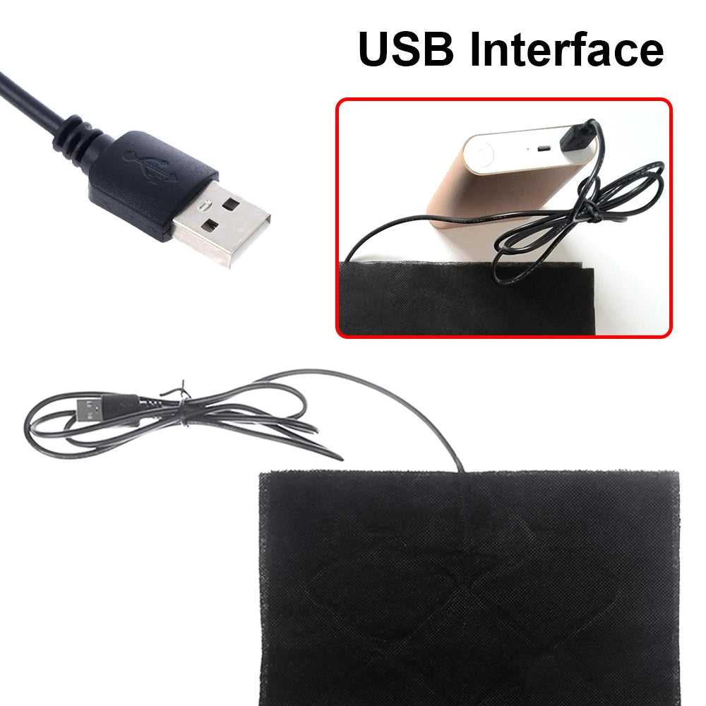 5V USB Warm Paste Pad Carbon Fiber Heating Pad Body Warmer Fast-Heating Heating Film Electric Winter Infrared Fever Heat Mat
