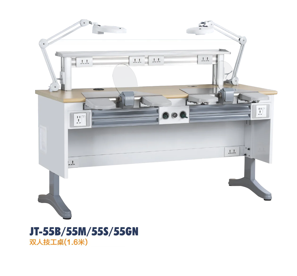 Dental technician desk double seats workbench dentist 1.6m workstation dentistry technician table hospital console