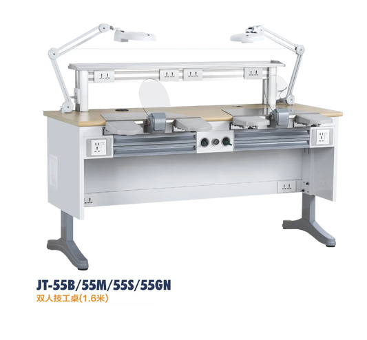Dental technician desk double seats workbench dentist 1.6m workstation dentistry technician table hospital console
