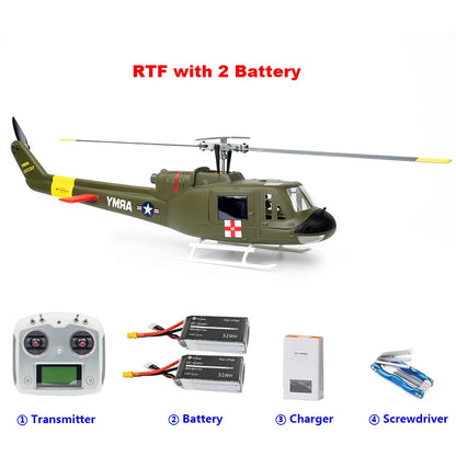 FLYWING UH1 V4 Scale RC Helicopter 470 size Helicopter Metal Rotor holder two Carbon Fiber blades UH-1 V3 10CH Scale Helicopter