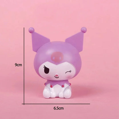 Kawaii Sanrio Anime Figure Cinnamoroll Pachacco Kuromi Doll Hello Kitty Action Figures DIY Cake Decorate Toys Gifts for Children