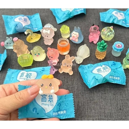 1PC Cute Mini Simulation Animal Mystery Box Toys Action Surprise Tide Play Figures Fake Candy Guess Mystery  Bag for Kids Gifts
