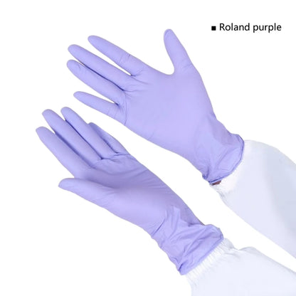 Wholesale 9-inch 200 pieces/pack purple thickening durable nitrile examination gloves fingertip pitted surface disposable gloves