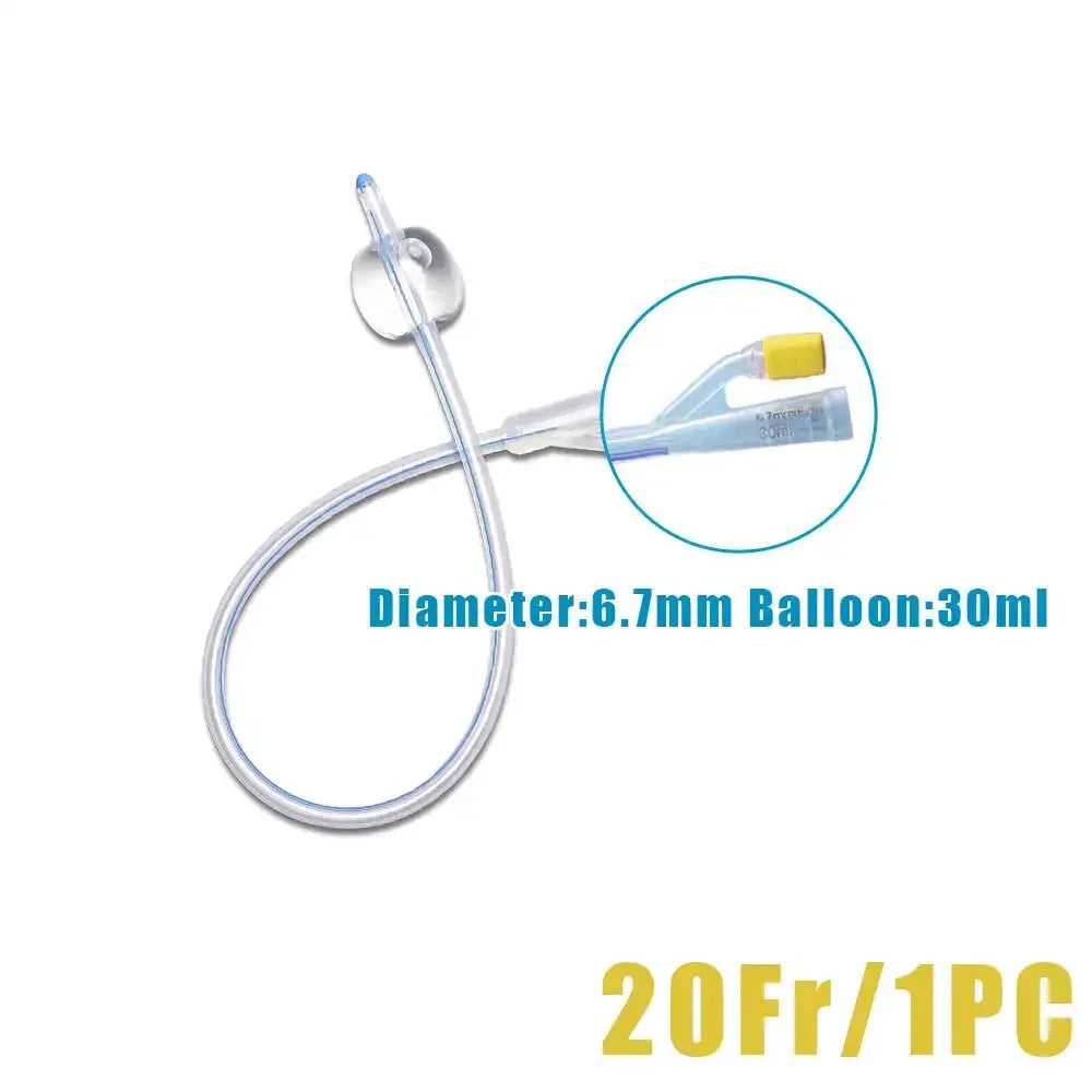 1Pc Medical Disposable Silicone Urinary Catheter 2 Way Silicone Foley Balloon Catheter for Men Women 12/14/16/18/20/22Fr