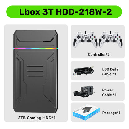 3T Gaming HDD Launchbox OS Retro Game Console for XBOX/PS4/Switch/PS3/PS2/PS1/WiiU/Wii/DC with 10107 Games for Windows PC/Laptop