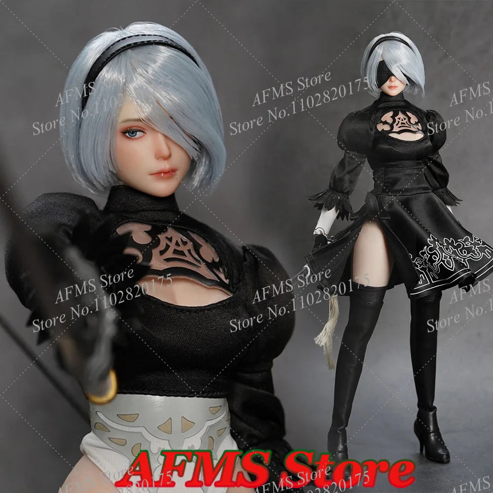 PLAY TOY P021 1/6 Scale Collectible Figure Nier Beauty 2B Sister Medical Gradesilicone Body 12'' Women Soldier Action Figures