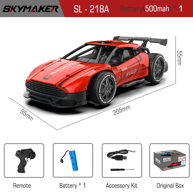 RC Metal Car Toys 1/24 2.4G High Speed Remote Control Mini Scale Model Vehicle Electric Metal RC Car Toys for Boys Children Gift