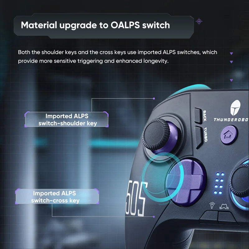 THUNDEROBOT G50S Wireless Gamepad 1000Hz Return Rate Three Mode Gaming Controller with Hall Trigger for PC/Nintendo Switch/Phone