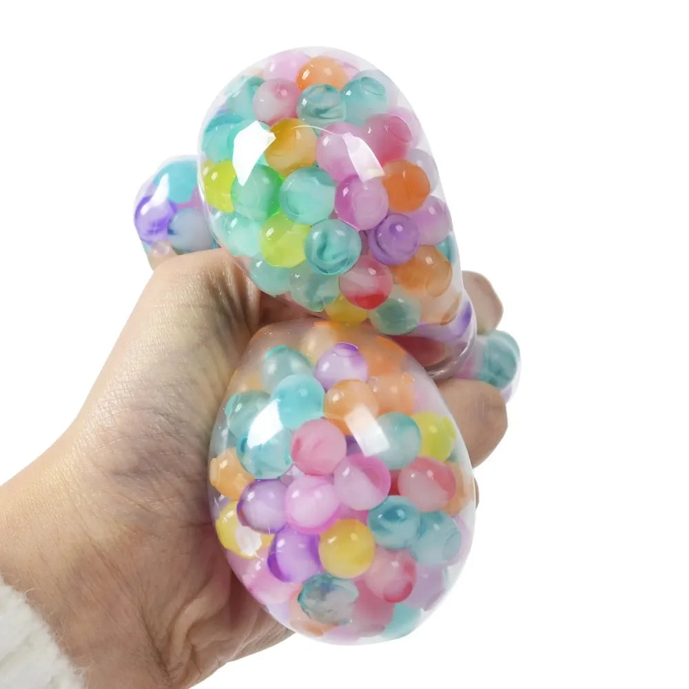 The Rainbow Bead Pressure Reducing Ball Squishy Fidget Toys Funny Stress Reliever Reduce Pressure Prop for Childrens and Adults