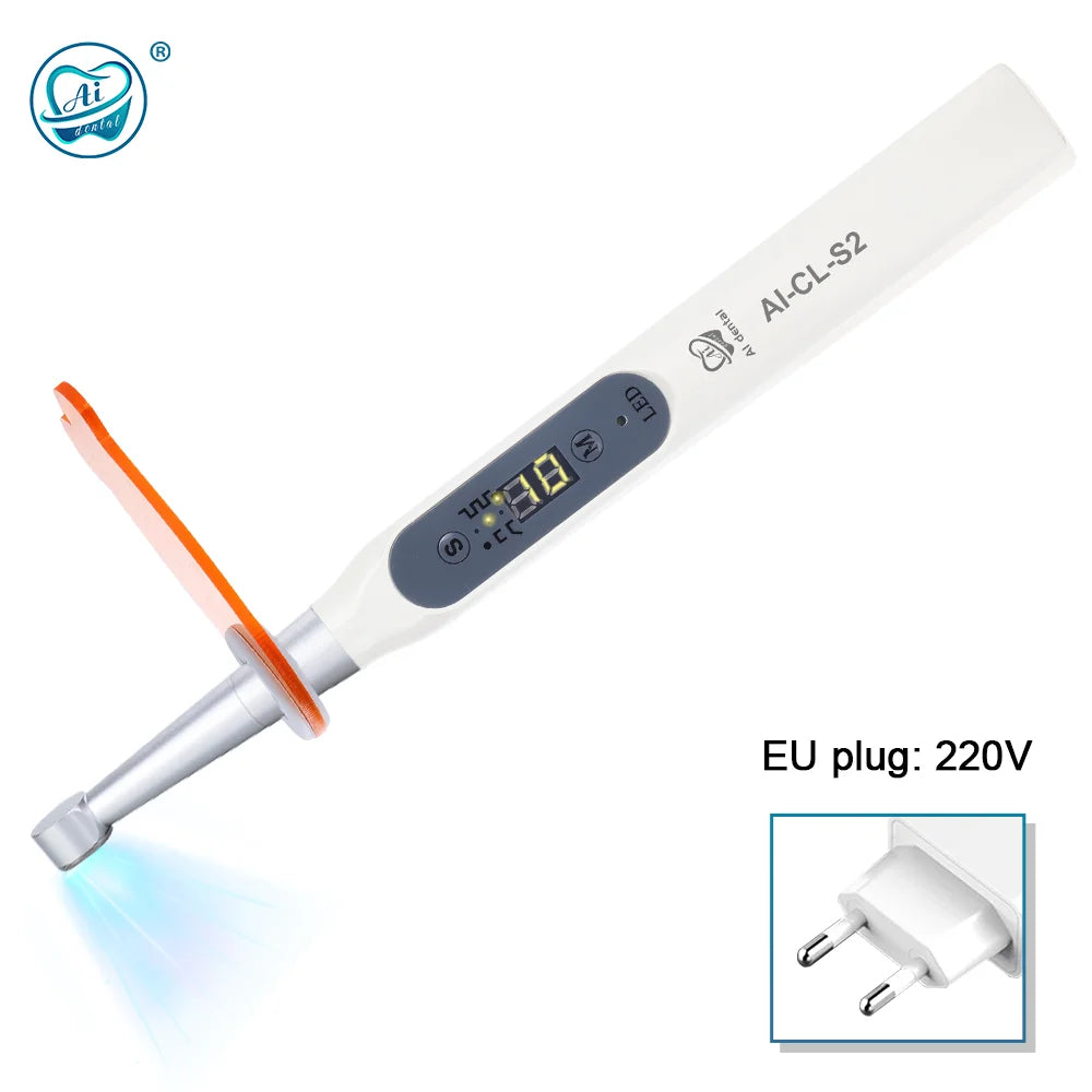 AI-CL-S2 Dental Wireless LED Curing Lamp 360 Degree Rotation with 4 Lighting Modes 1 to 40 Seconds Cure Dentistry Equipment