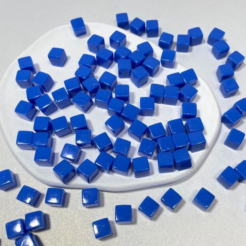 50Pcs/Set 25colors 8mm cube Clear Solid Transparent Square Colorful Crystal Dice Chess Piece Right Angle Sieve For Puzzle Game