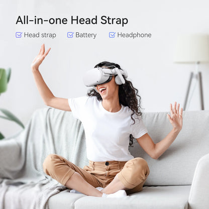 KIWI design Headphones 6400mAh Battery Head Strap for Oculus Quest 2 Accessories Lasting Power Enhanced Sound