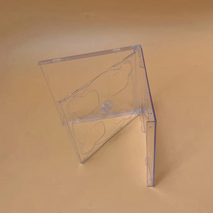 1Pc Square Transparent Bottom CD Box Empty CD Case PP Plastic Milky Transparent CD Case CD Case Capacity 2 Discs