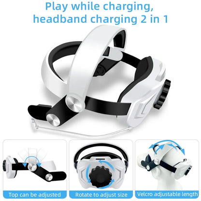 For Oculus Quest 2 VR Glasses Accessories Quest 2 Headset Rechargeable Head Strap Built-in 5200mAh Battery Quest2 Case